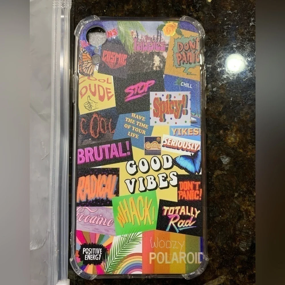 APPLE iPhone XR phone case retro 70s good vibes hippie NEW